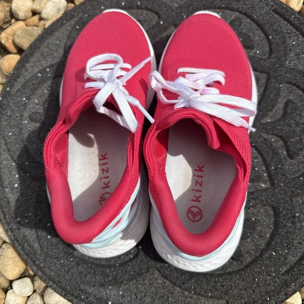 Kizik Athens Women's Size 8 Pink White Hands Free Slip On Athletic Sneaker Shoe